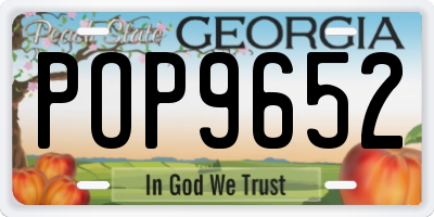 GA license plate POP9652