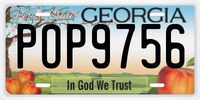 GA license plate POP9756
