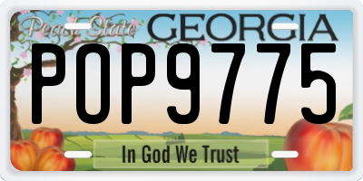 GA license plate POP9775