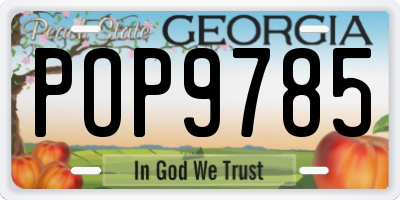 GA license plate POP9785