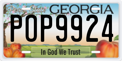 GA license plate POP9924