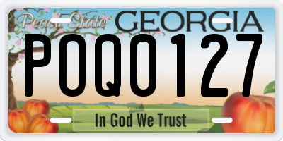 GA license plate POQ0127