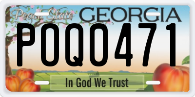 GA license plate POQ0471