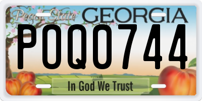 GA license plate POQ0744