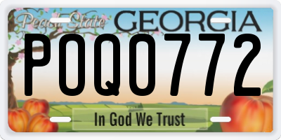 GA license plate POQ0772