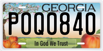 GA license plate POQ0840