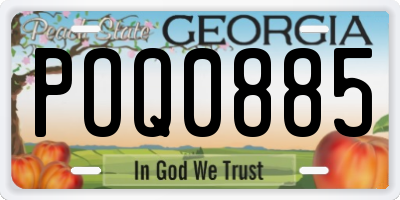 GA license plate POQ0885