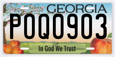 GA license plate POQ0903