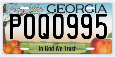 GA license plate POQ0995