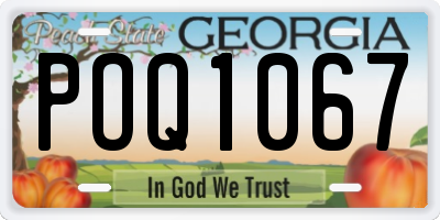 GA license plate POQ1067