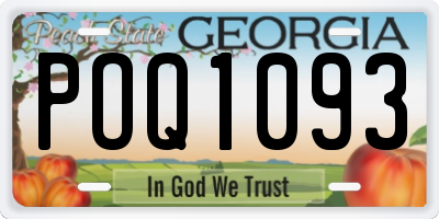 GA license plate POQ1093
