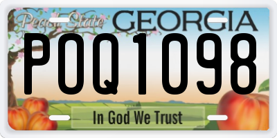 GA license plate POQ1098