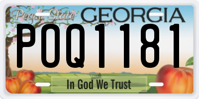 GA license plate POQ1181