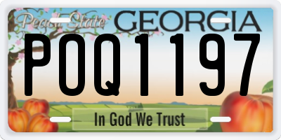 GA license plate POQ1197