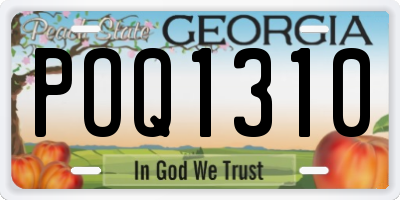 GA license plate POQ1310