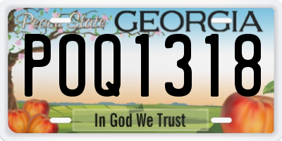 GA license plate POQ1318