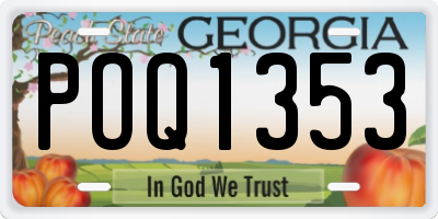 GA license plate POQ1353