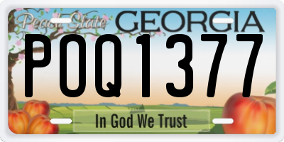 GA license plate POQ1377