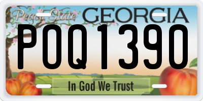 GA license plate POQ1390