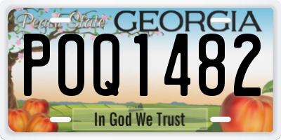 GA license plate POQ1482