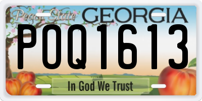 GA license plate POQ1613