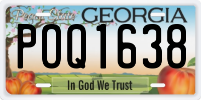 GA license plate POQ1638