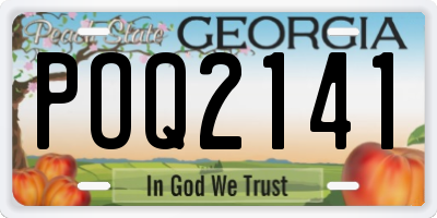 GA license plate POQ2141