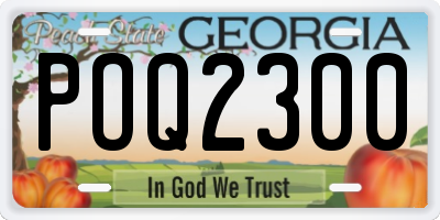 GA license plate POQ2300