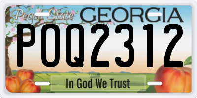 GA license plate POQ2312