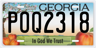 GA license plate POQ2318
