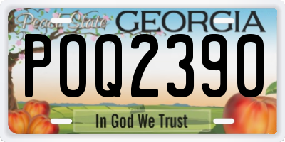 GA license plate POQ2390