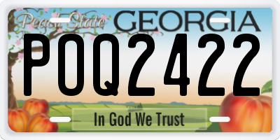 GA license plate POQ2422