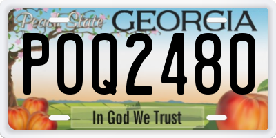 GA license plate POQ2480