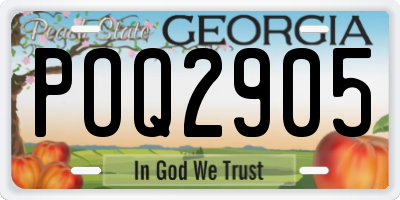 GA license plate POQ2905