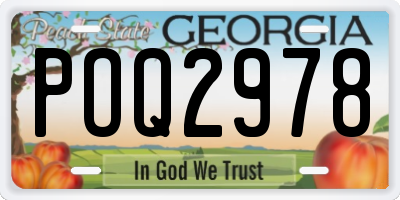 GA license plate POQ2978