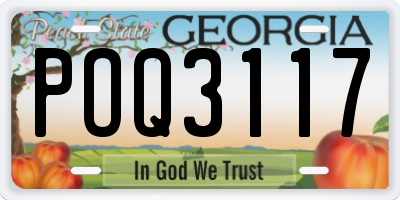GA license plate POQ3117