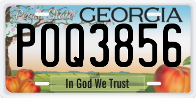 GA license plate POQ3856