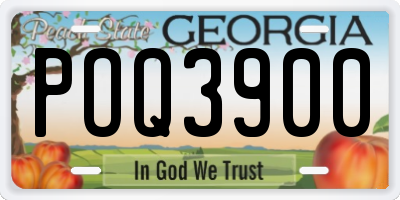 GA license plate POQ3900