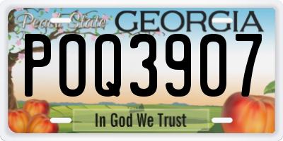 GA license plate POQ3907