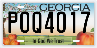 GA license plate POQ4017