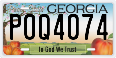 GA license plate POQ4074