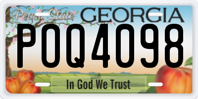 GA license plate POQ4098