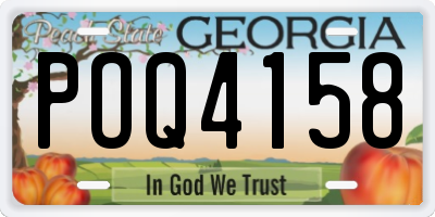 GA license plate POQ4158