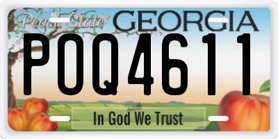 GA license plate POQ4611