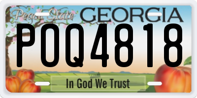 GA license plate POQ4818