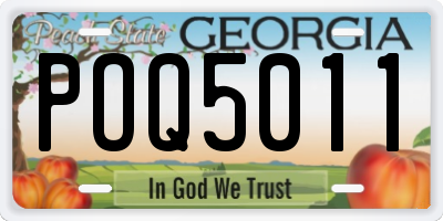 GA license plate POQ5011