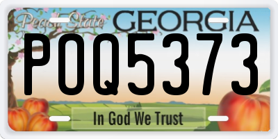 GA license plate POQ5373