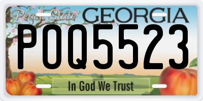 GA license plate POQ5523