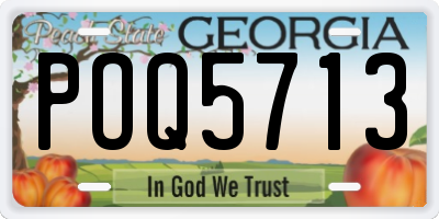 GA license plate POQ5713