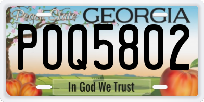 GA license plate POQ5802